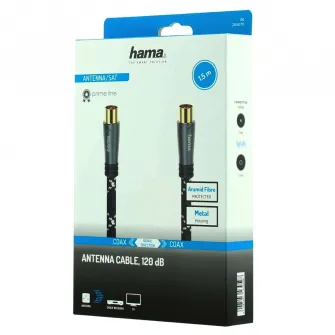 Cablu coaxial Hama 205070, 1.5 metri, alb, 120 dB