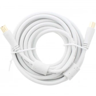 Cablu coaxial Hama 205248, tata-mama, 5 metri, alb, 100dB