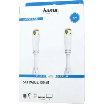 Cablu coaxial Hama 205252, 3 metri, alb