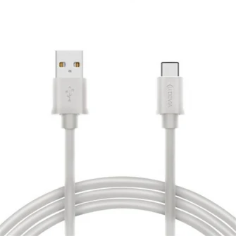 Cablu de date/incarcare Devia, Type C-USB, White