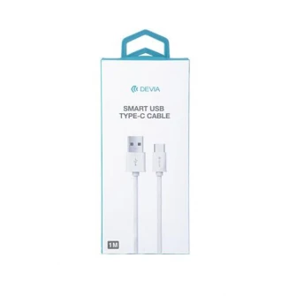 Cablu de date/incarcare Devia, Type C-USB, White
