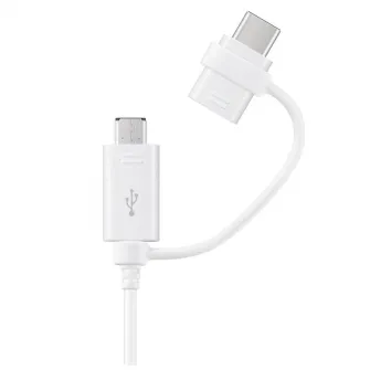 Cablu de date/incarcare Samsung, combo, Micro Usb, Type-C, White