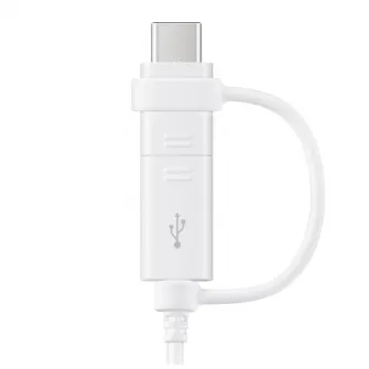 Cablu de date/incarcare Samsung, combo, Micro Usb, Type-C, White