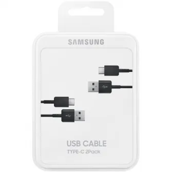 Cablu de date Samsung, 2 x Cable USB Type C, 1.5m, Black