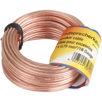 Cablu Hama difuzor 2 x 0.75 mmp, 10 m, Transparent