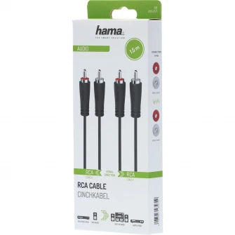 Cablu RCA Hama 205257, 2 RCA plugs - 2 RCA plugs, 1.5 m