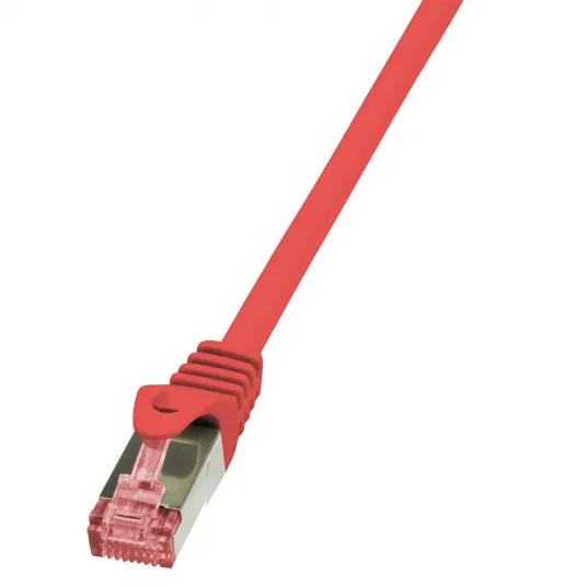Кабель S/FTP LOGILINK Cat6, LSZH, медный, 1 м, красный, AWG27, двойное экранирование CQ2034S