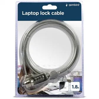 Cablu securitate Gembird pentru notebook, slot standard, 1.8m, cablu otel, LK-CL-01