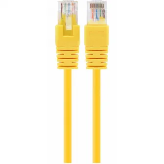 Cablu UTP GEMBIRD Cat5e, cupru-aluminiu, 1 m, galben, AWG26, PP12-1M/Y