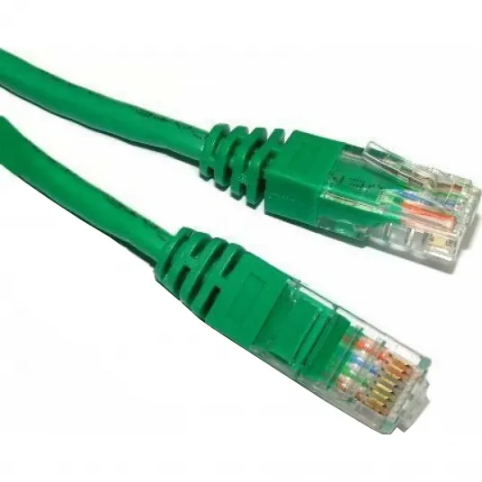 Кабель UTP SPACER Cat5e, медь-алюминий, 2 м, зеленый, AWG26, SP-PT-CAT5-2M-G