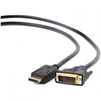 Cablu video Gembird adaptor DisplayPort (T) la DVI-D DL (T), 3m, rezolutie maxima Full HD la 60Hz, Negru, CC-DPM-DVIM-3M