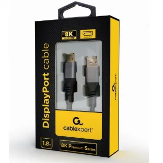 Cablu video Gembird DisplayPort (T) la DisplayPort (T), 1.8m, premium, conectori aurii, rezoluție maximă 8K la 60Hz, negru, CC-DP8K-6