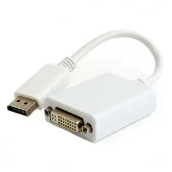 Cablu video Gembird DisplayPort (T) la DVI-I DL (M), 10cm, rezolutie maxima 4K UHD la 30 Hz, Alb, A-DPM-DVIF-03-W