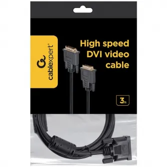 Cablu video Gembird, DVI-D DL (T) la DVI-D DL (T), 3m, Negru, CC-DVI2-BK-10