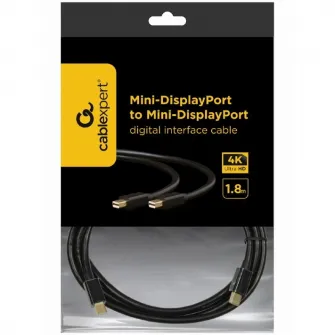Cablu video Gembird, Mini-DisplayPort (T) la Mini-DisplayPort (T), 1.8m, rezolutie maxima 4K UHD la 30 Hz, Negru, CCP-mDPmDP2-6