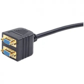 Cablu video Gembird Splitter VGA (T) la 2 x VGA (M), 20cm, negru, CC-VGAX2-20CM