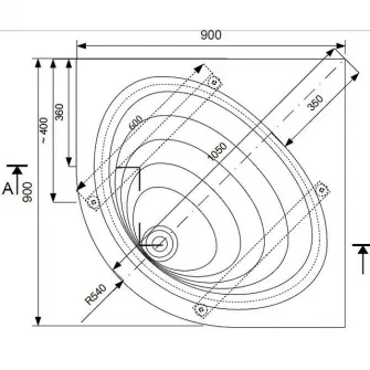 Cadita de dus Belform Elipse, 90x90 cm, Acril + ABS