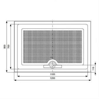Cadita de dus dreptunghiulara Belform Cubo, 120x80 cm