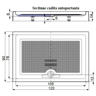 Cadita de dus dreptunghiulara Belform Cubo, 120x90 cm