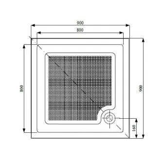 Cadita de dus patrata Belform Cubo, 90x90 cm, Acril + ABS