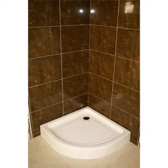 Cadita de dus semirotunda Belform Cubo, 90x90 cm, Acril + ABS