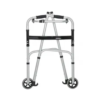 Cadru de mers pliabil, ajustabil pe inaltime, cu suport de brate si roti, din aluminiu, CMZ-8230L