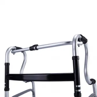 Cadru de mers pliabil, curbat, cu roti, ajustabil pe inaltime, din aluminiu, CMZ-8207DLH