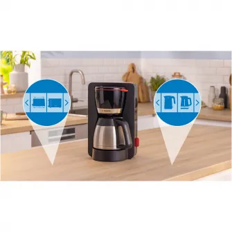Cafetiera Bosch My Moment TKA6M273, 1.1 l, cana termos cu pereti dubli, sistem antipicurare, oprire automata, rezervor de apa detasabil, cu sistem de mentinere la cald,Negru