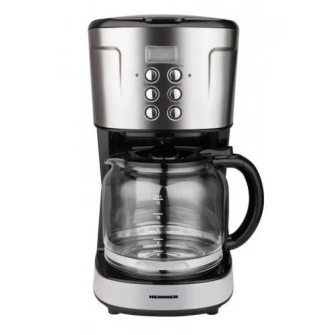 Cafetiera digitala HCM-D915BKS Heinner, 900 W, 1.5 L, timer, Negru/Inox