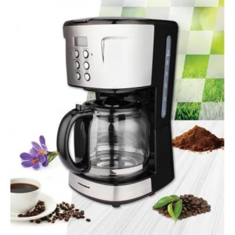 Cafetiera digitala HCM-D915BKS Heinner, 900 W, 1.5 L, timer, Negru/Inox