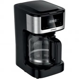 Cafetiera digitala Heinner HCM-DD900BKSS , 900w, 1.8l capacitate, display digital cu control touch, tarie cafea ajustabila, Negru cu insertii inox