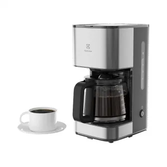 Cafetiera Electrolux Create 3 E3CM1-3ST, 1080 W, 1,25l, cana din sticla borosilicata, filtru marimea 4, inox / plastic negru