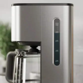 Cafetiera Electrolux Create 5 E5CM1-6ST, 1000 W, 1,4l, selector aroma, suport filtru detasabil, Timer 24h, functie de mentinere cald 40 min, Indicator lateral nivel apa 2-10 cesti, full inox