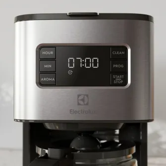 Cafetiera Electrolux Create 5 E5CM1-6ST, 1000 W, 1,4l, selector aroma, suport filtru detasabil, Timer 24h, functie de mentinere cald 40 min, Indicator lateral nivel apa 2-10 cesti, full inox