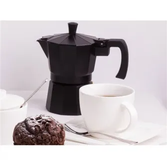 Cafetiera filtru Domotti, 6 persoane, aluminiu, 300 ml, neagra