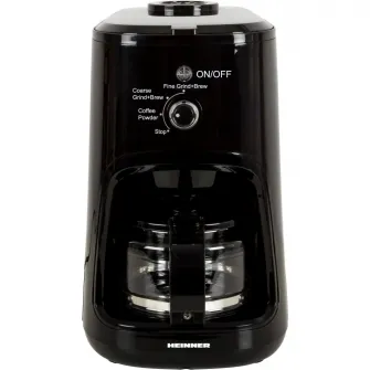 Cafetiera Heinner HCM-900RBK, 900 W, Rasnita incorporata, 0.6 L, Negru