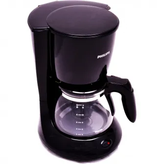 Cafetiera Philips Daily Collection HD7461/20, 1000 W, cana din sticla, 1,2 l, aroma twister, cronometru, negru