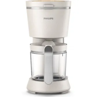 Cafetiera Philips HD5120/00 Conscious Collection, Corp plastic reciclat pe baza bio, Aroma Twister, 1.2 L, Timp preparare vas plin 10 min, Oprire automata, Opritor de picurare, Capac detasabil si vas de sticla, Indicator de nivel al apei