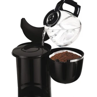 Cafetiera Tefal Perfectta CM3408, 600W, 0.6 L, vas sticla, sistem antipicurare, functie de mentinere la cald, Negru