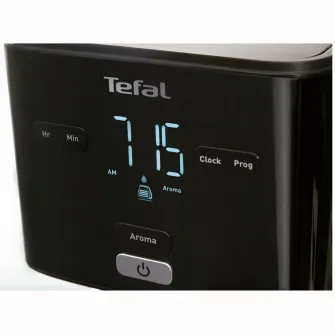 Cafetiera TEFAL Smart'n Light CM600810, 1000W, ecran digital, capacitate 1.25L, functie auto OFF, sistem antipicurare, carafa sticla, functie mentinere la cald, suport detasabil filtru, negru