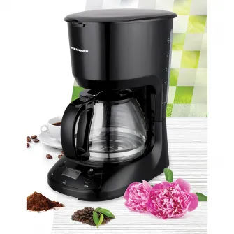 Cafetierea digitala Heinner Black Chatt HCM-D750GCBK, LCD, 1.25L, filtru si portfiltru detasabil, filtru din nailon, functie anti-scurgere, oprire automata, functie de mentinere la cald, 750W, negru