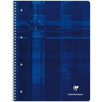Caiet A4+ spirala, Studium, 80 file, margine color, Clairefontaine, matematica, albastru