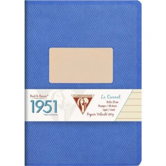 Caiet capsat A5+(14,8x21cm), 48 file, Dictando, Clairefontaine 1951, Albastru