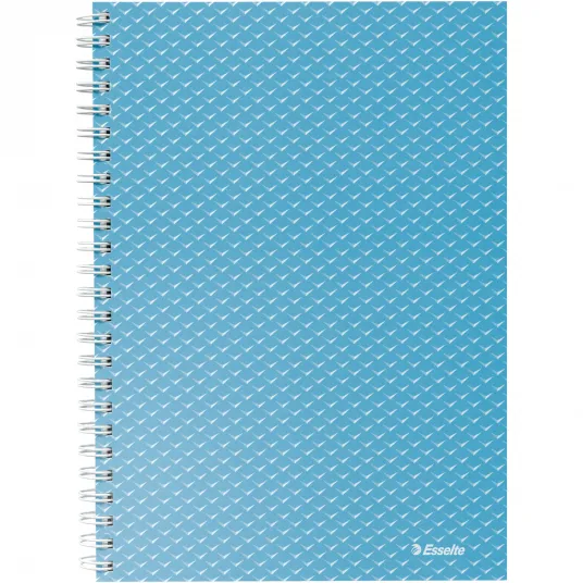 Caiet de birou Esselte ColourBreeze, carton, A5, 80 coli, cu spira, matematica, albastru