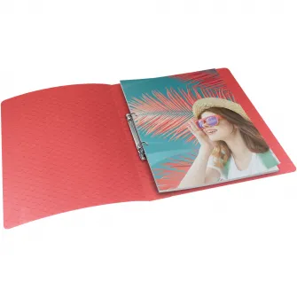 Caiet mecanic Esselte Colour'Breeze, PP, A4, coperta moale, mecanism 2RR, inel 25 mm, corai