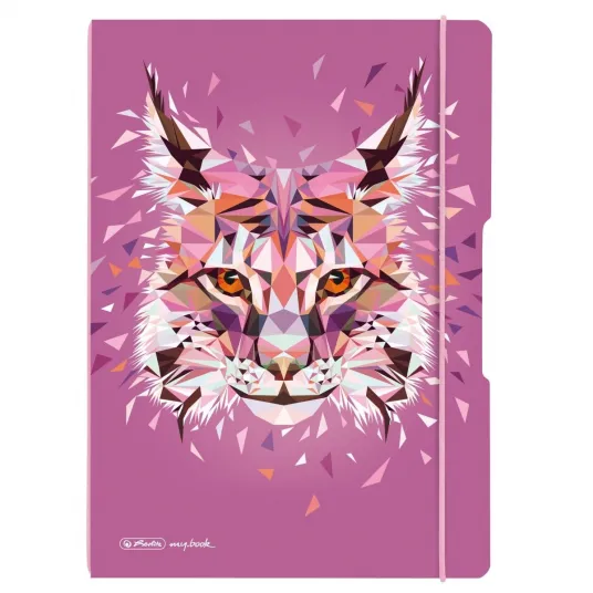 Caiet My.Book Flex Herlitz A4 2X40 File, Hartie 80G/Mp, Velin, Motiv Wild Animals Lynx