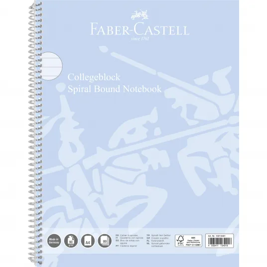 Caiet spira A4 80f 90g DR coperta carton bleu sky Faber-Castell