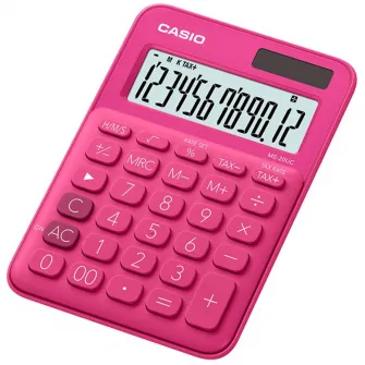 Calculator de Birou Casio Ms-20Uc, Mediu, 12 Digit, Rosu