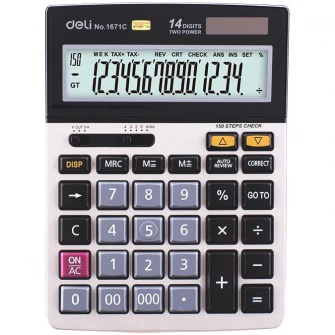 Calculator de birou Deli 1671C, 14 digiti