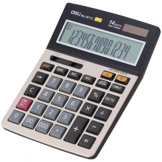Calculator de birou Deli 1671C, 14 digiti